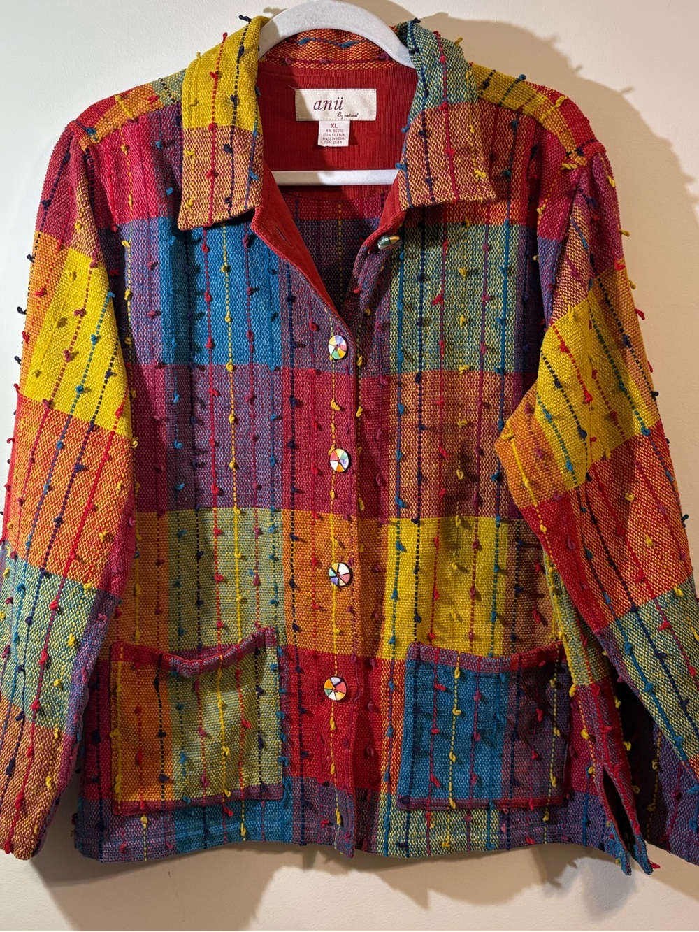 anii By natural jacket women’s XL Patchwork Jacket Multicolor tapestry vintage